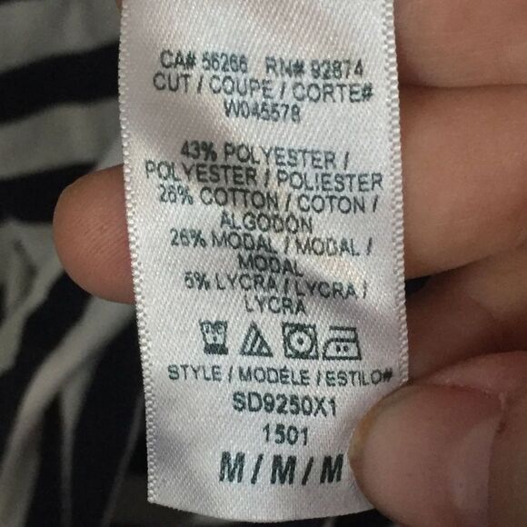 Splendid Striped 1/2 Sleeve T Shirt Bodycon Mini Dress Fitted White Black Medium - Picture 5 of 7